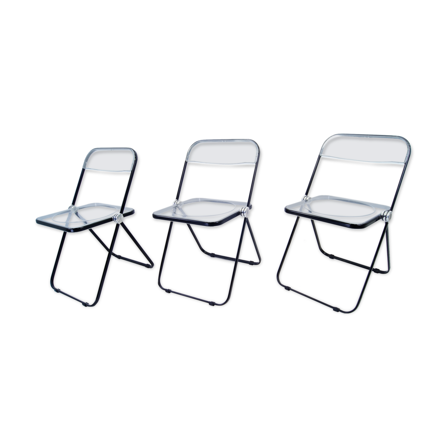 Suite de 3 chaises Plia Giancarlo Piretti pour Castelli