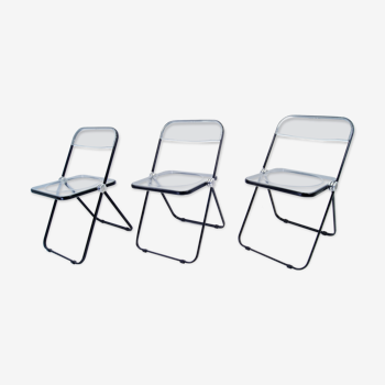 Set of 3 Plia chairsGiancarlo Piretti for Castelli