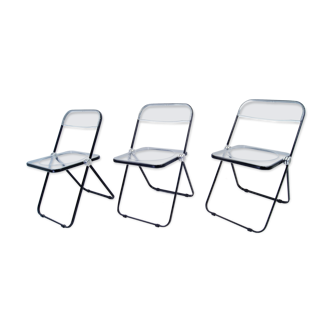 Set of 3 Plia chairsGiancarlo Piretti for Castelli
