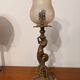 Pair bronze lamp art deco sirene