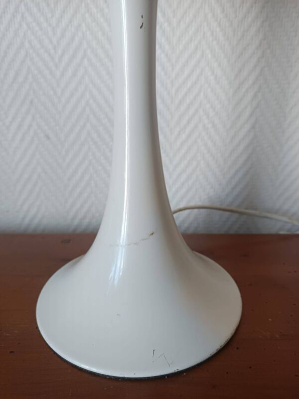 Lampe tulipe, abat-jour oiseaux orange, 1970
