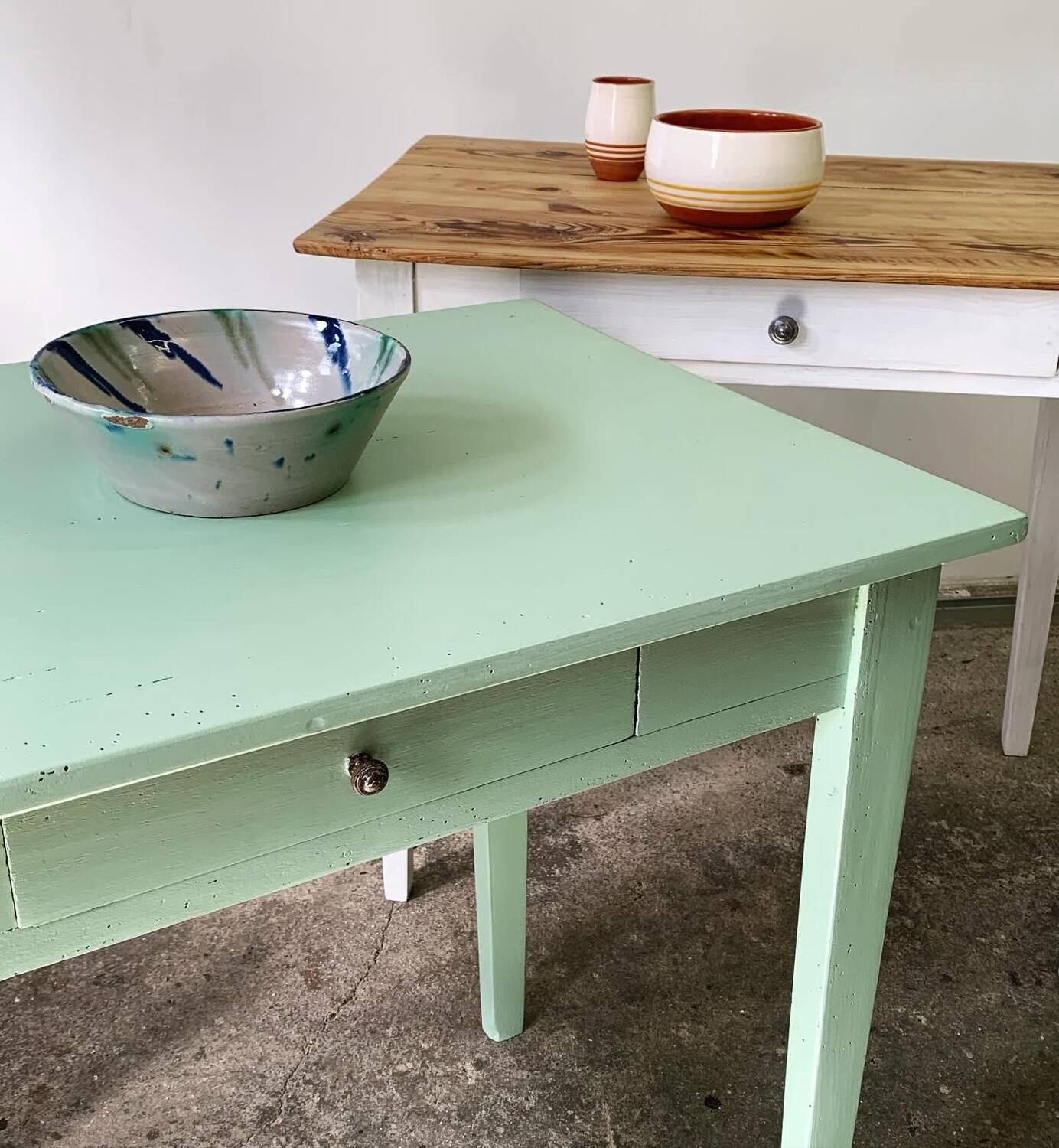 Old small renovated farm table