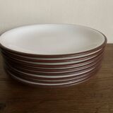Set of 8 Scandinavian KMK enamelled earthenware dessert plates 1965