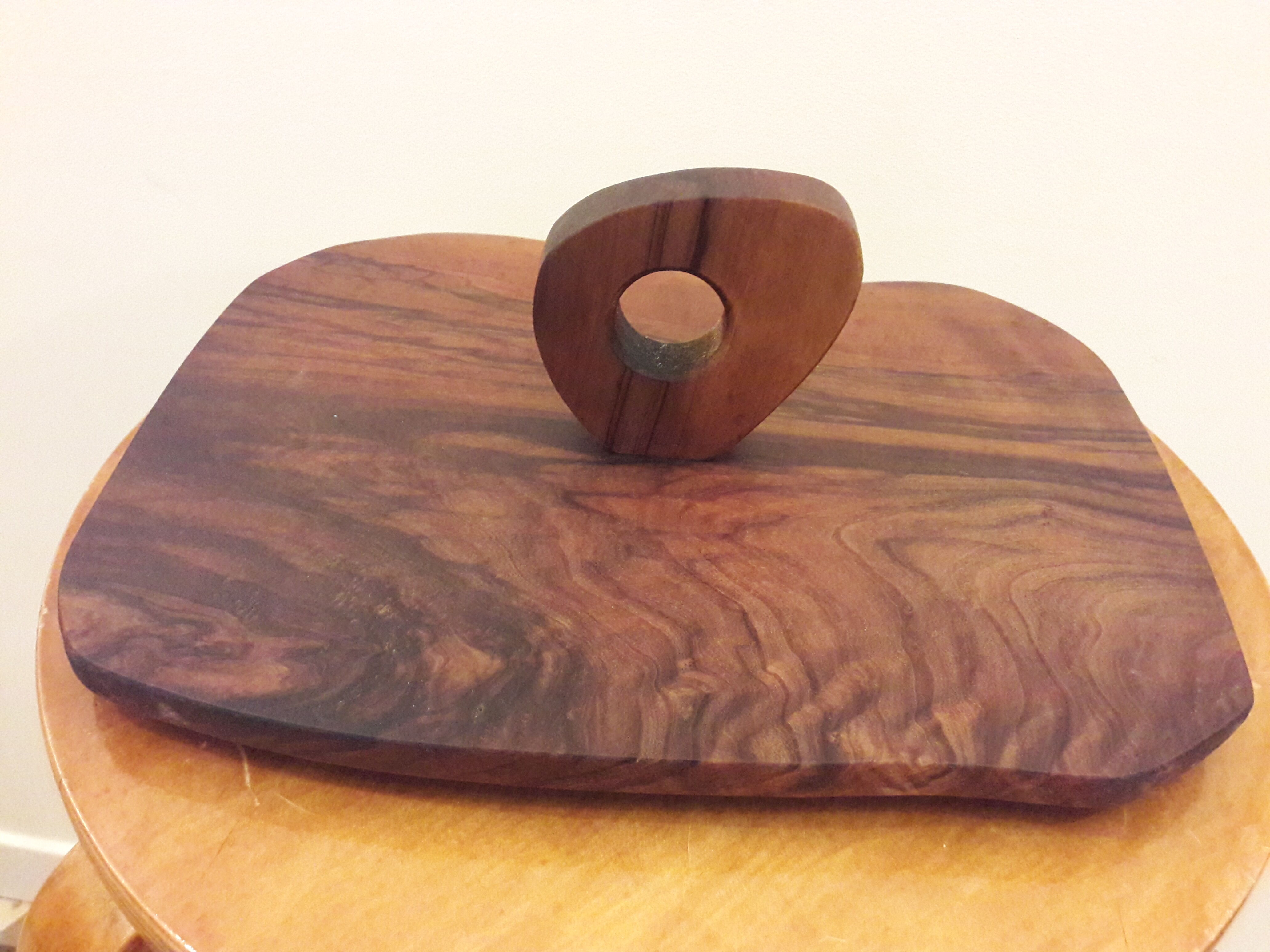 Vintage olive wood cheese platter