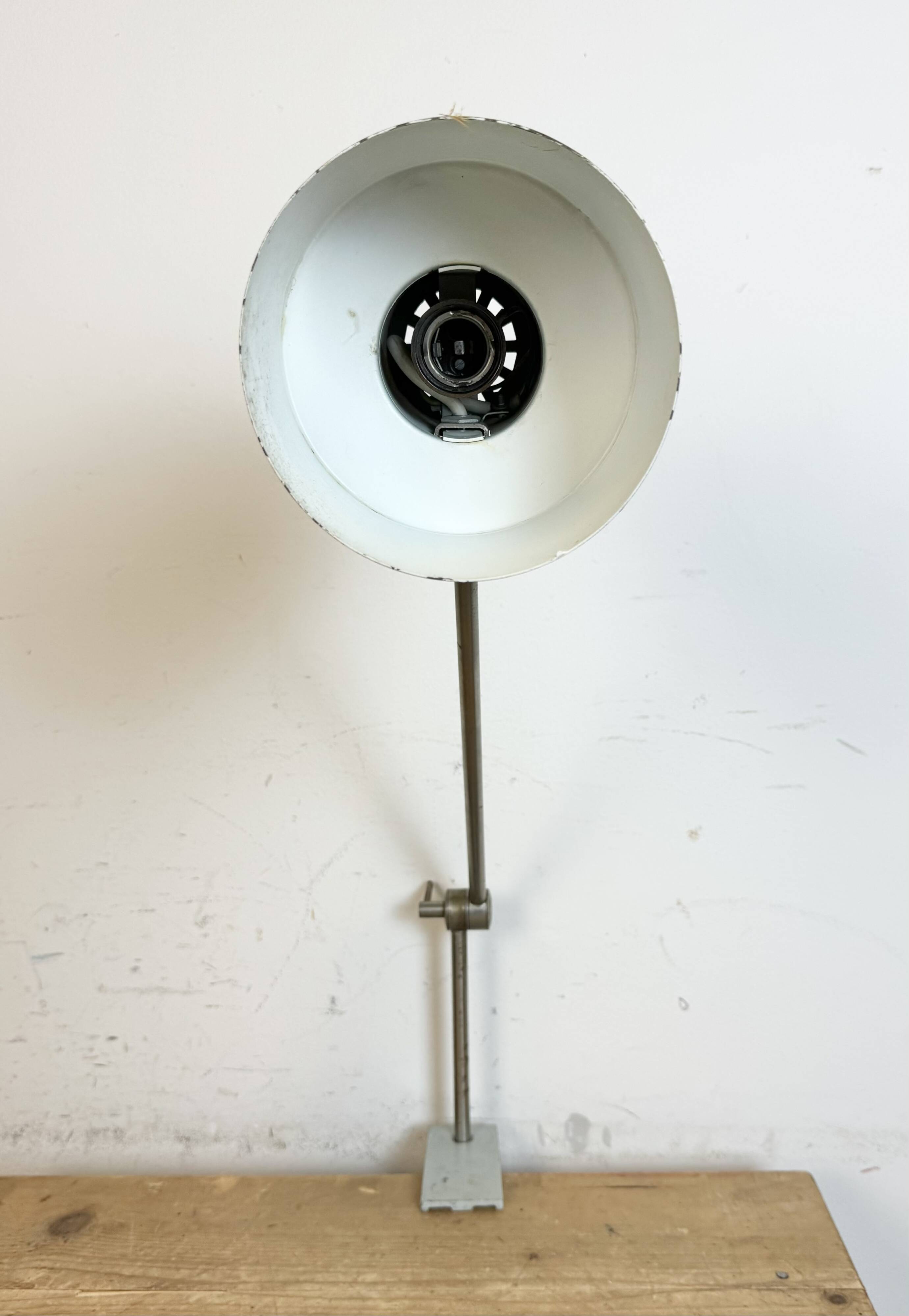 Grey Industrial Factory Office Desk Lamp from Elektrosvit, 1970s