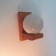 Pair of sconces in solid pine and white opaline