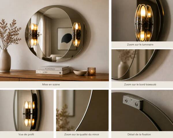 Mirror with 70's sconces
