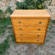 Art Deco chest of drawers with 4 drawers in light wood
