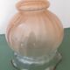 Peach-colored transparent glass collar globe