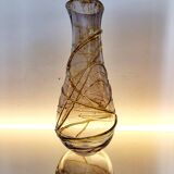 Val saint lambert Studio Cristal vaas, Alfred collard, reliëf decor, 1996