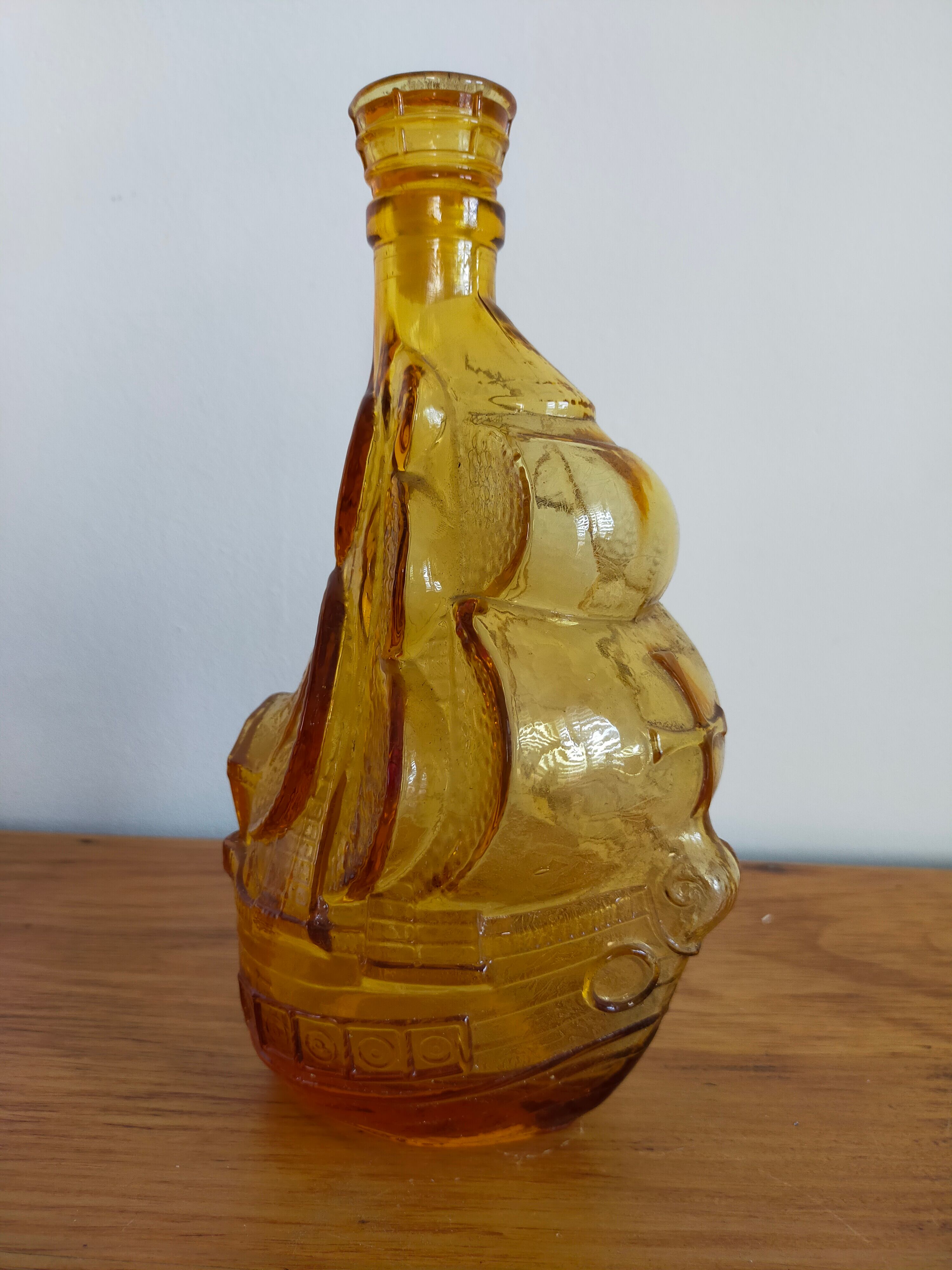 Vintage amber glass bottle