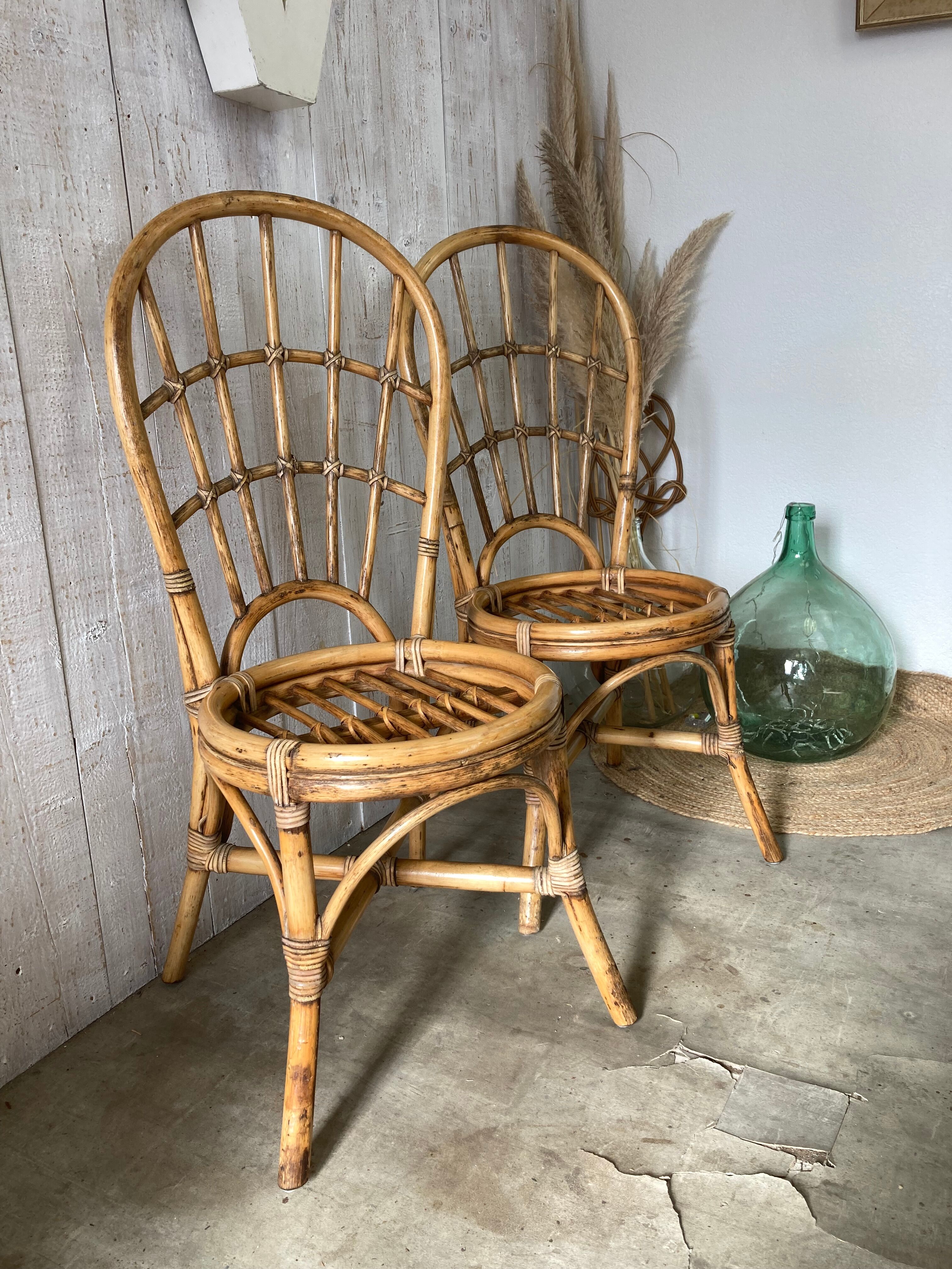 Pair of rattan chairs