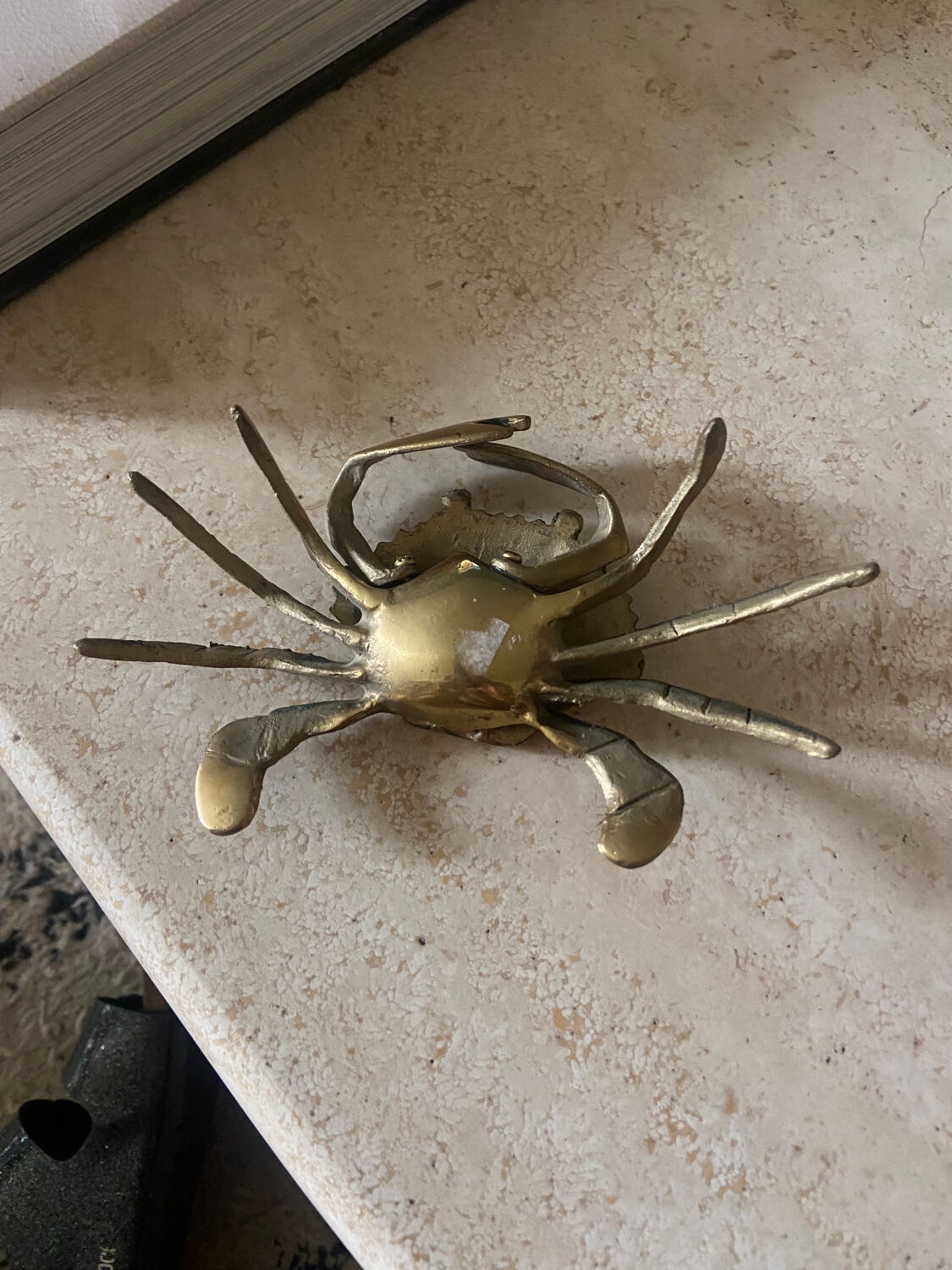 Vintage brass crab ashtray