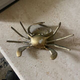 Vintage brass crab ashtray