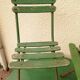 4 old iron and wood garden folding chairs