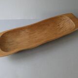 Large solid wood bowl, hand carved