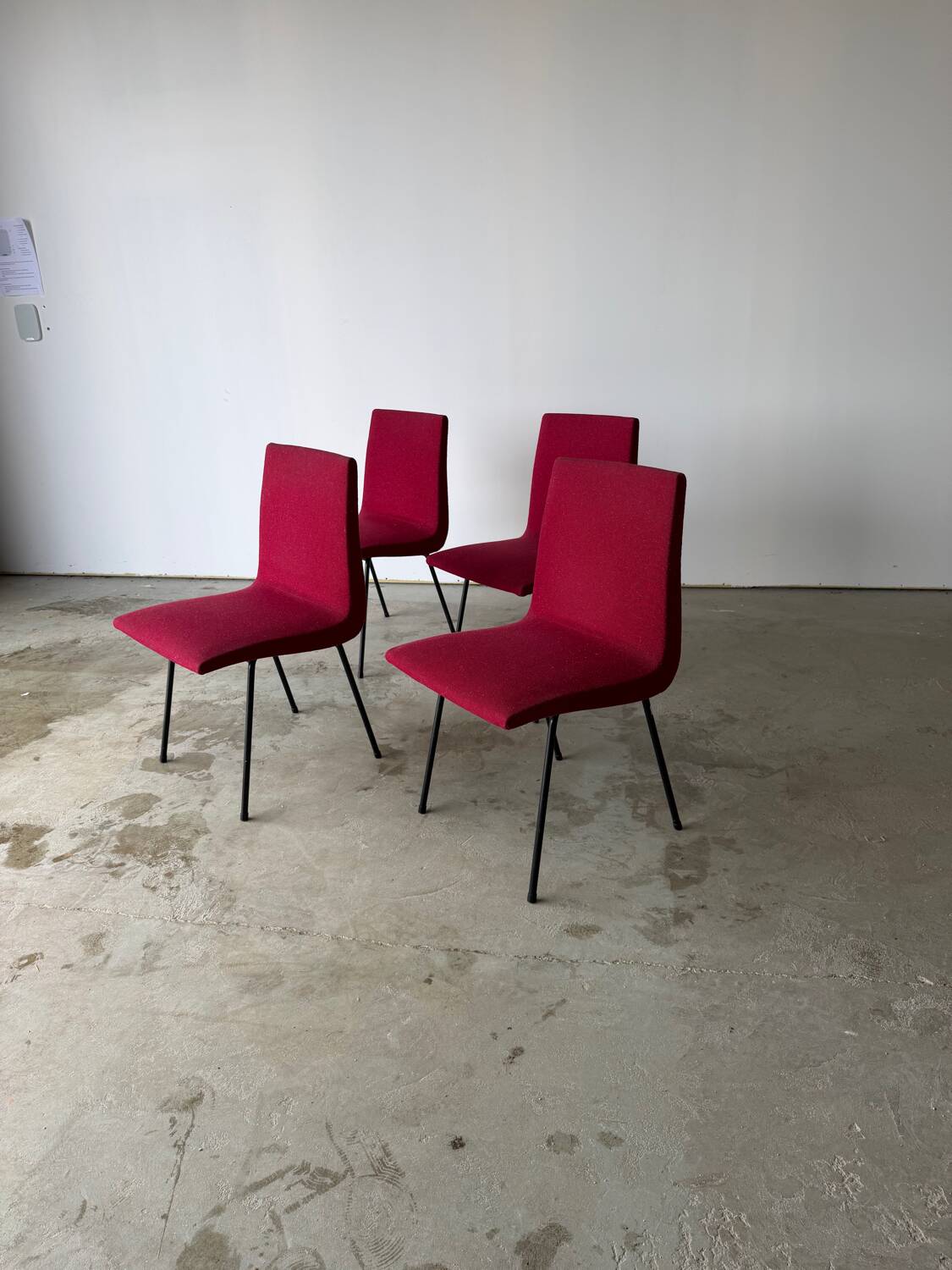 Set of 4 designer chairs model CM 145 by Pierre Paulin