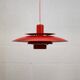 Red vintage Jeka Metaltryk  lamp  -  Danish Modern Design