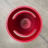 Red German umbrella stand in mid-century modern space style, 1960s.