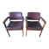 Pair of armchairs in Rio rosewood and plum leather, Denmark 1960