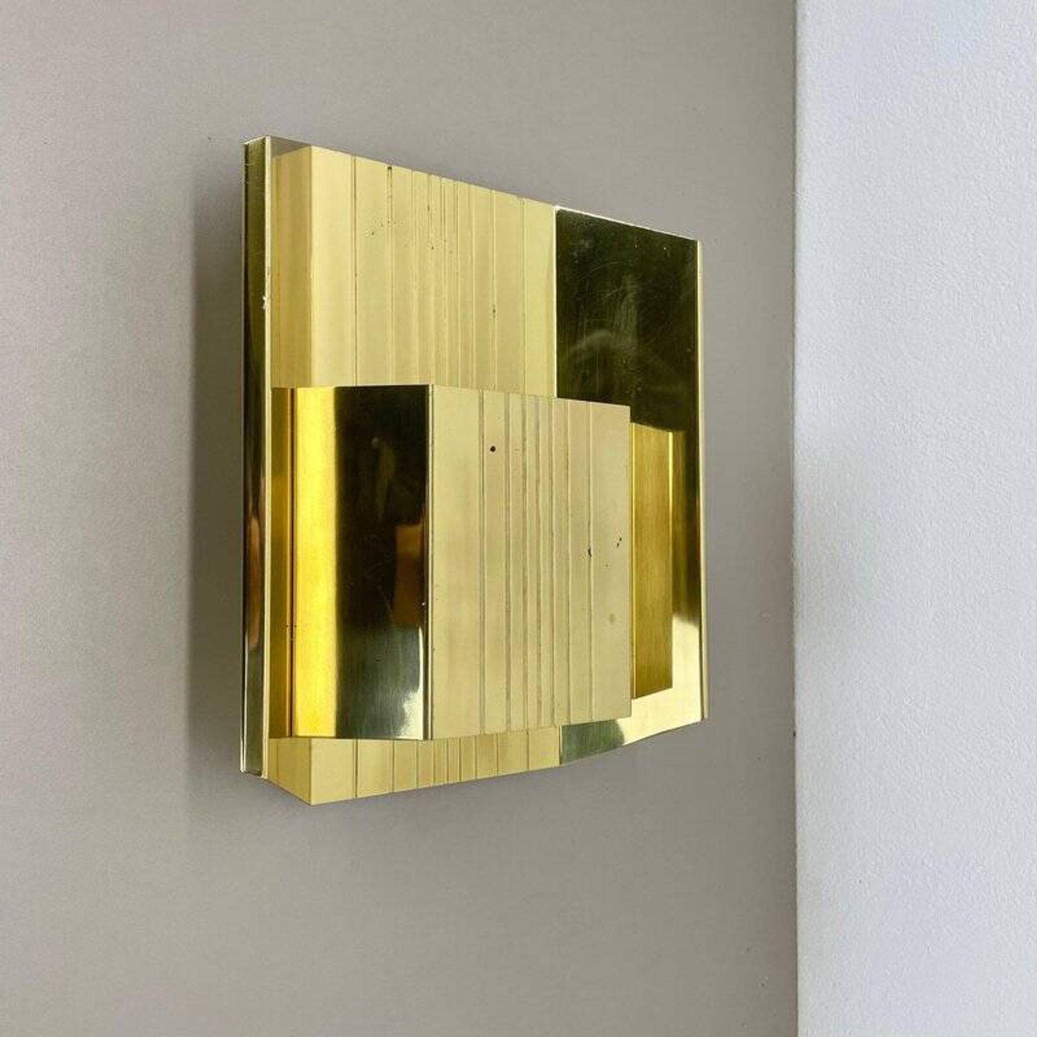Large brass wall lamp by Vereinigte Werkstätten, 1980s