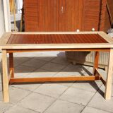 Rectangular exotic wood dining table