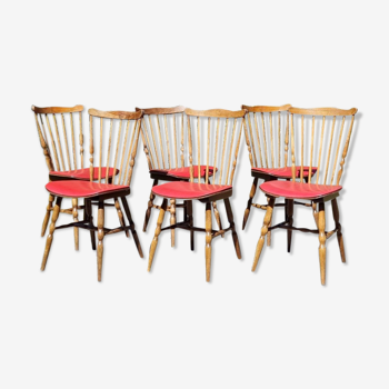 6 chaises bistrot baumann boston années 70