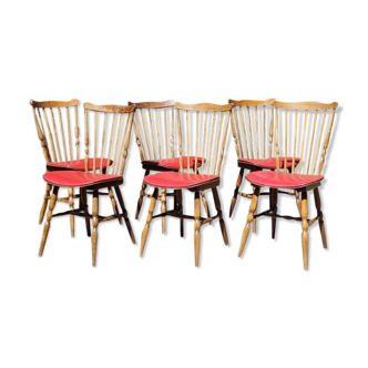 6 chaises bistrot baumann boston années 70