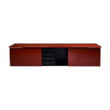 Red lacquer credenza by Giotto Stoppino for Acerbis