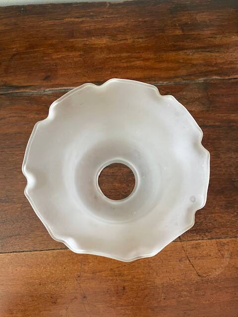 antique tulip lampshade in frosted glass