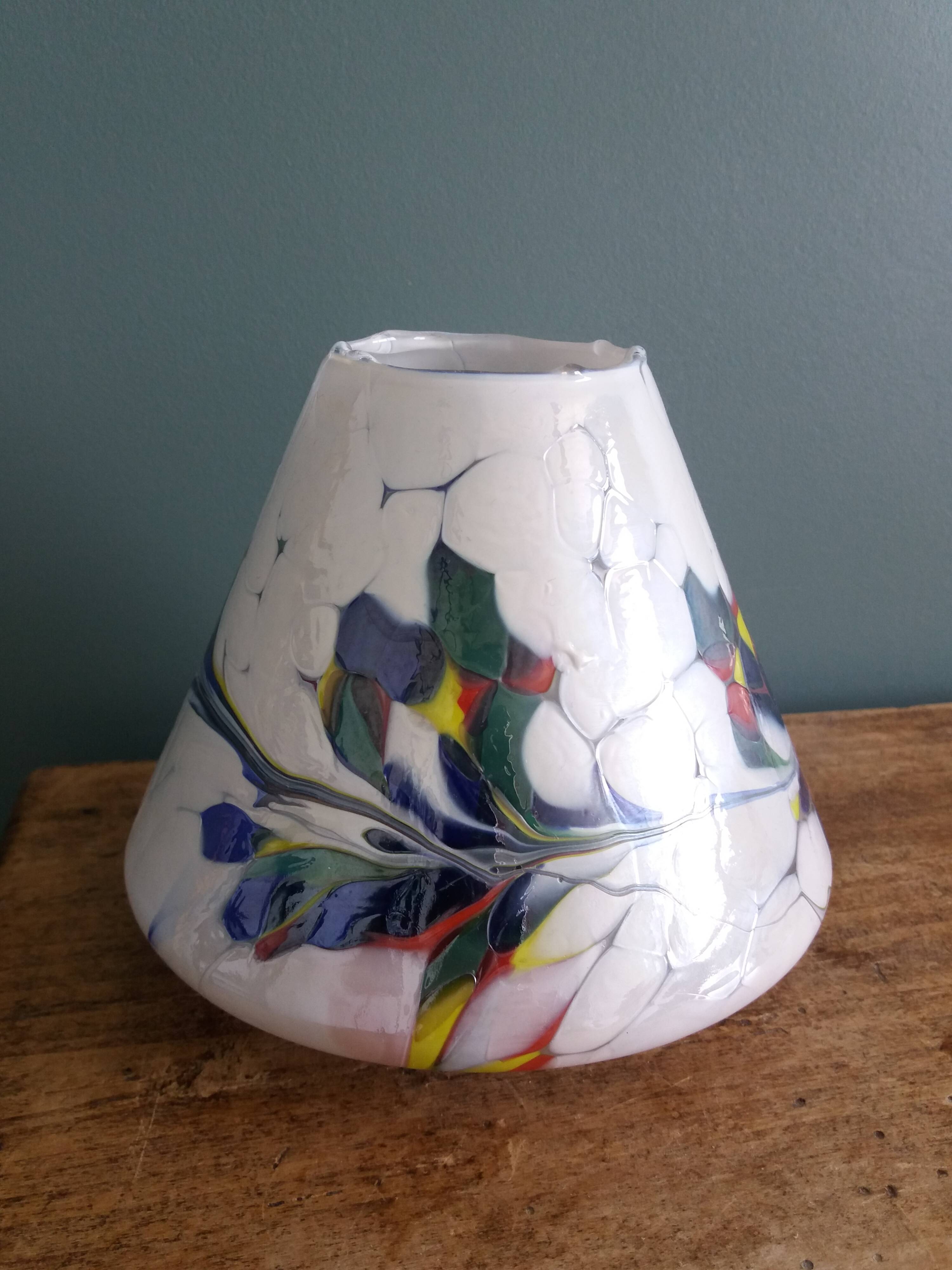 Colored glass lampshade