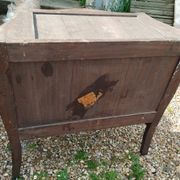 Louis xv style marble top marquetry chest of drawers