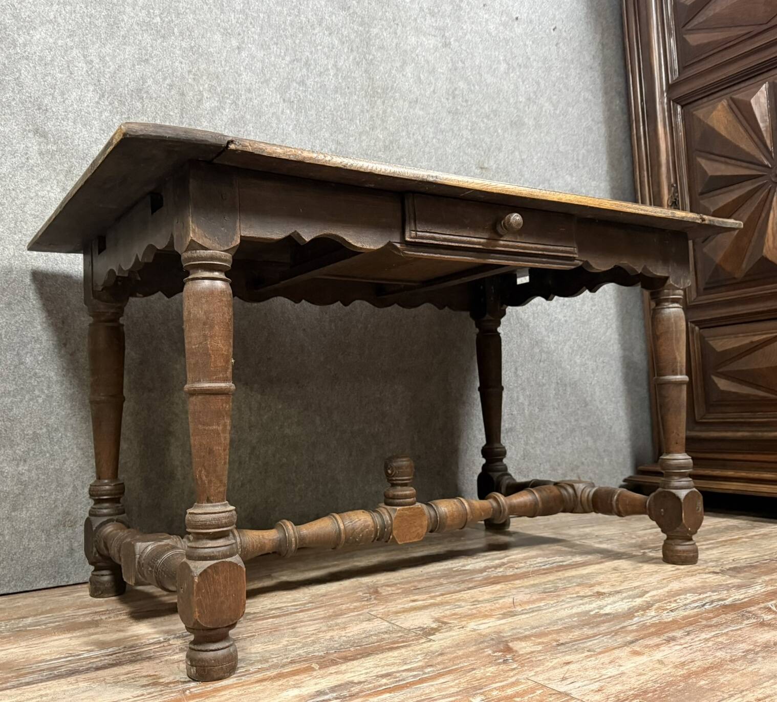 Louis XIII period desk in solid oak