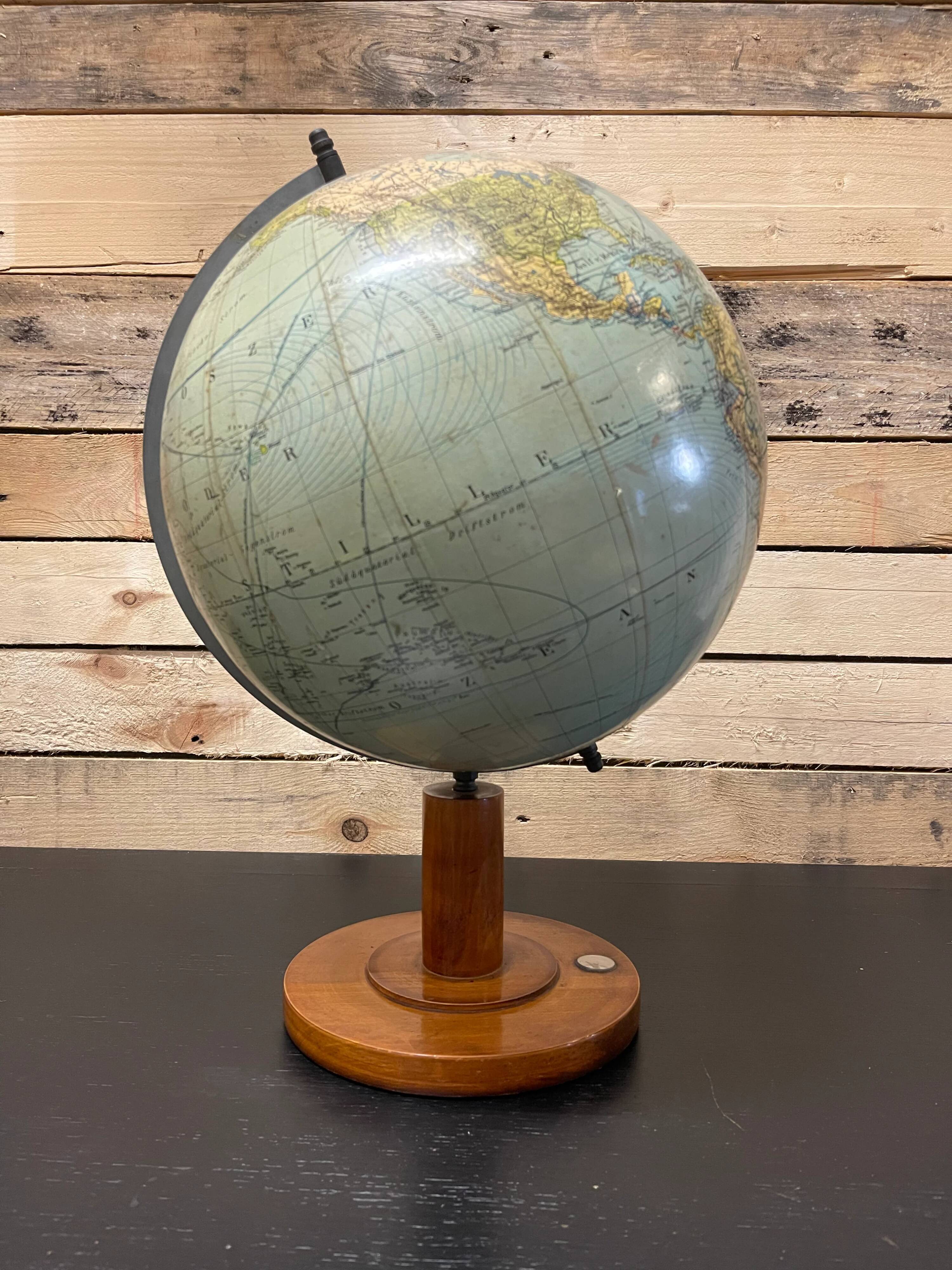 Antique 1920s German table globe by renowned makers Columbus