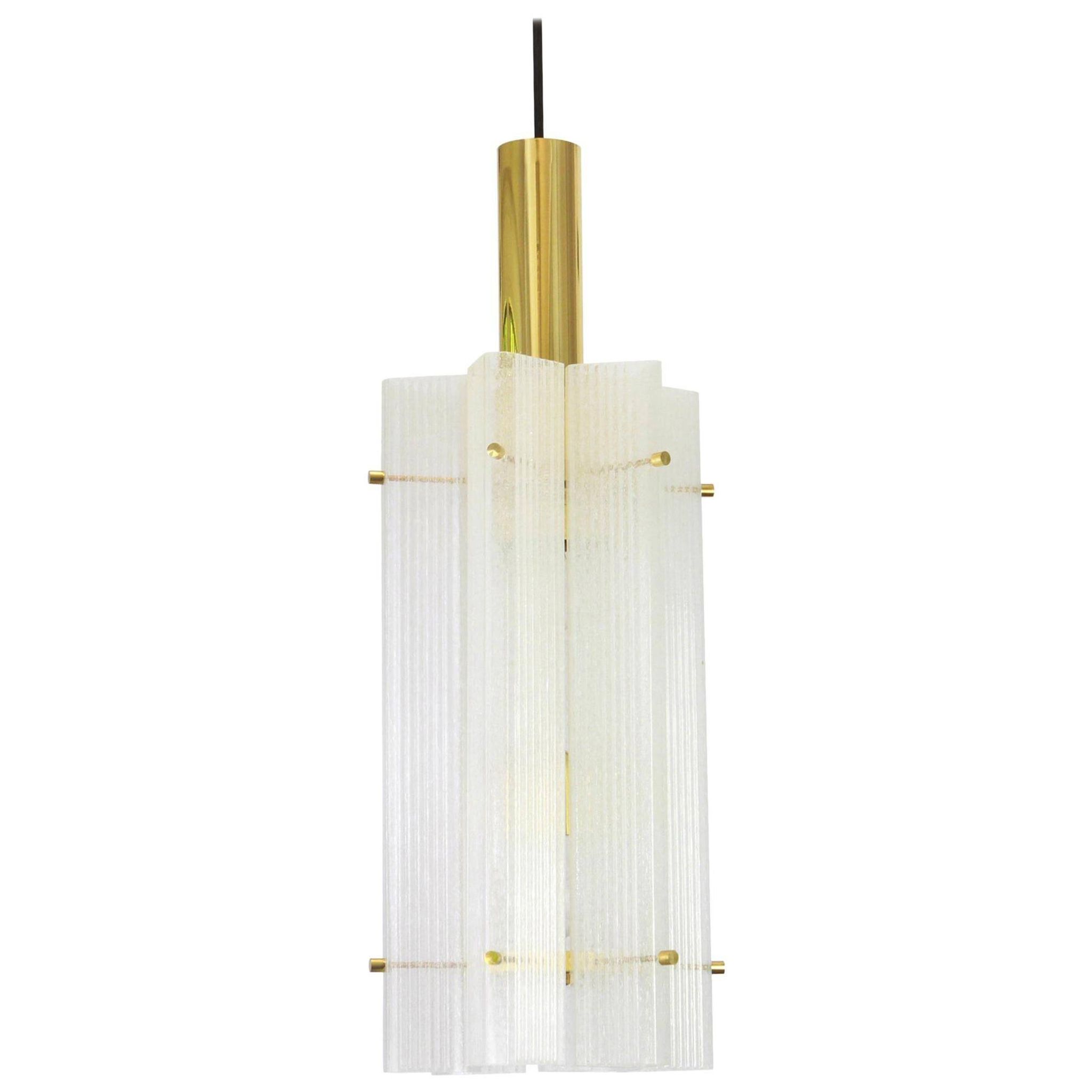 Murano glass ice pendant by Limburg, Germany, 1970s