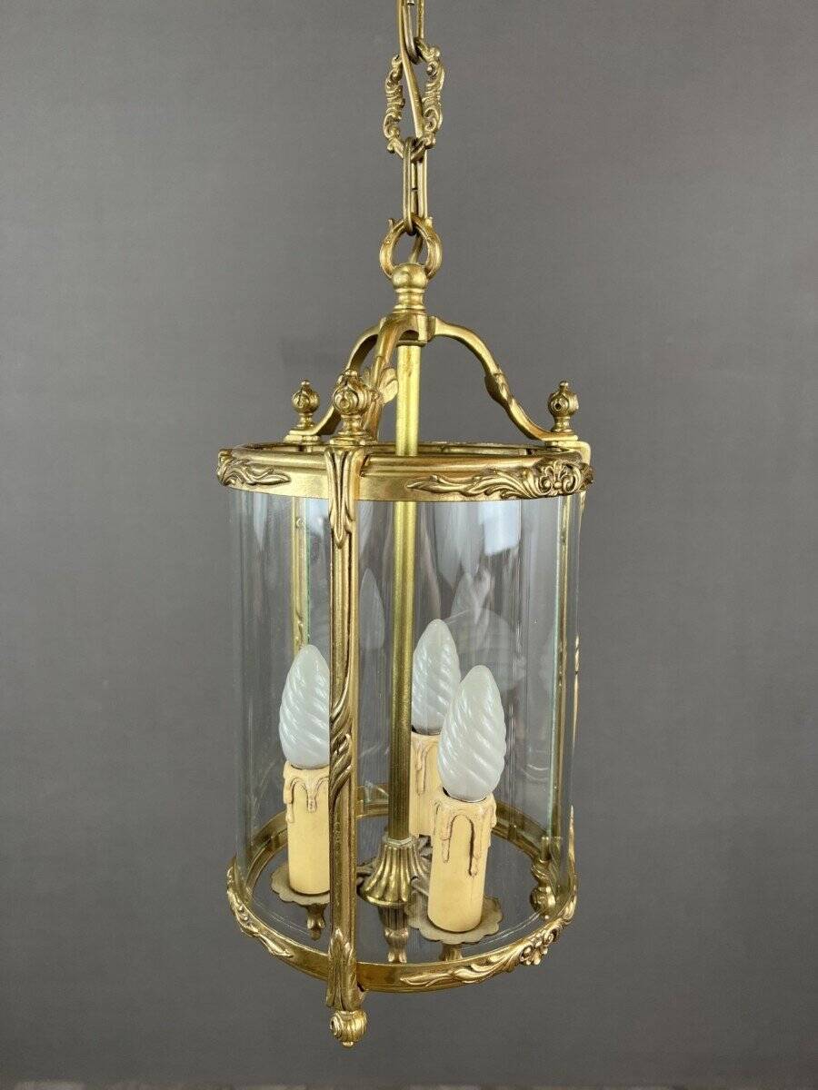 Louis XVI style lantern in bronze and glass, 20th century