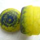 Bonbonnière yellow and blue glass paste, Art Deco, Muller or Degué taste
