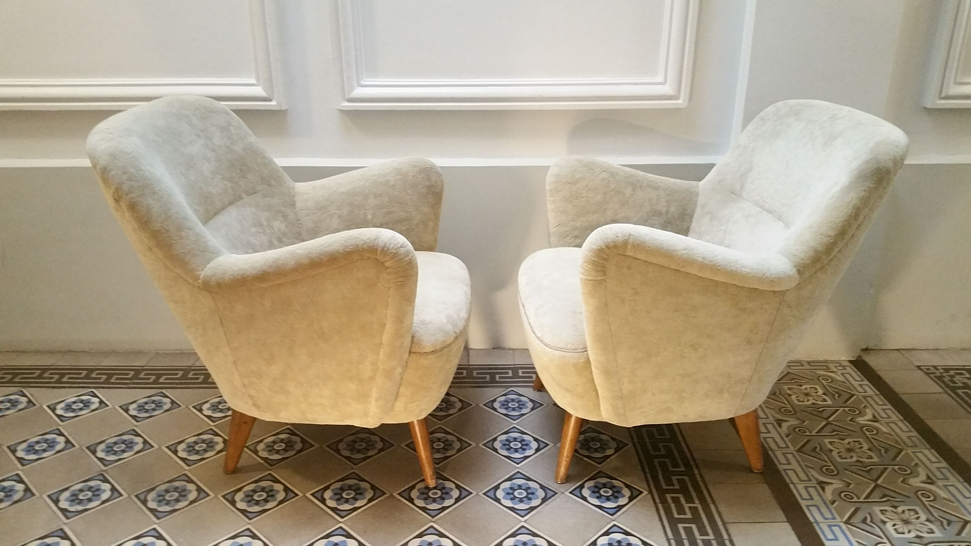 Pair of chairs 50s organic design vintage