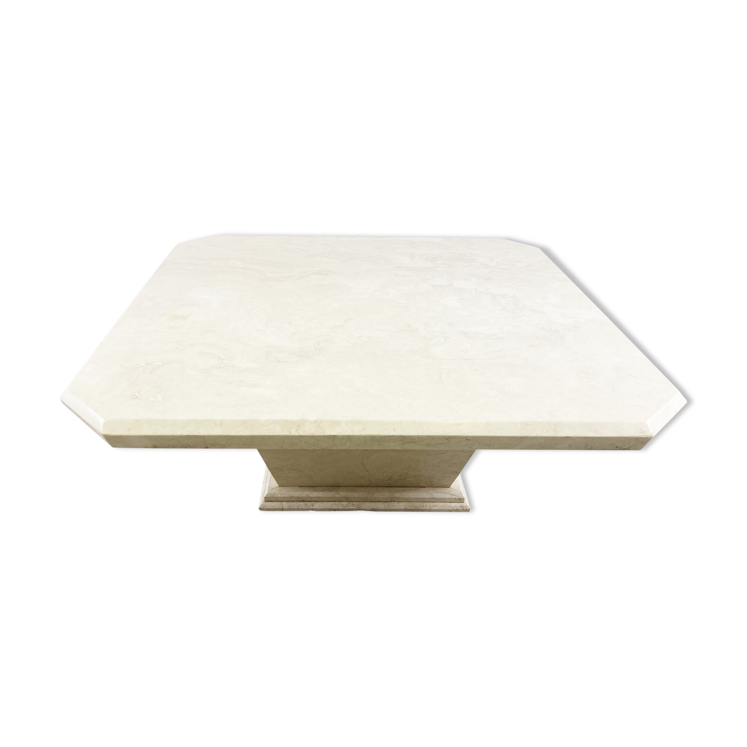 Vintage travertine hidden bar coffee table, 1970s