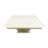 Table basse de bar cachée en travertin vintage, années 1970