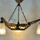 Art Deco chandelier with 4 lights, 1930.
