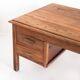 Large vintage two-seater desk. Solid chestnut wood. Restored. France, 1940s