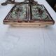 Antique Art Nouveau glazed earthenware tile from the 19th century
