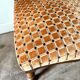 Turned wood and ochre velvet chair