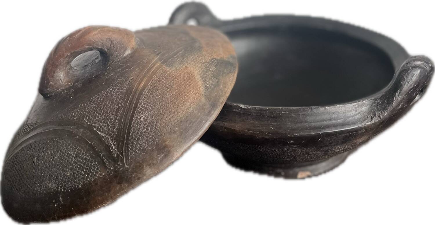 Abron Terracotta Bowls with Clay Lid - African Bowl