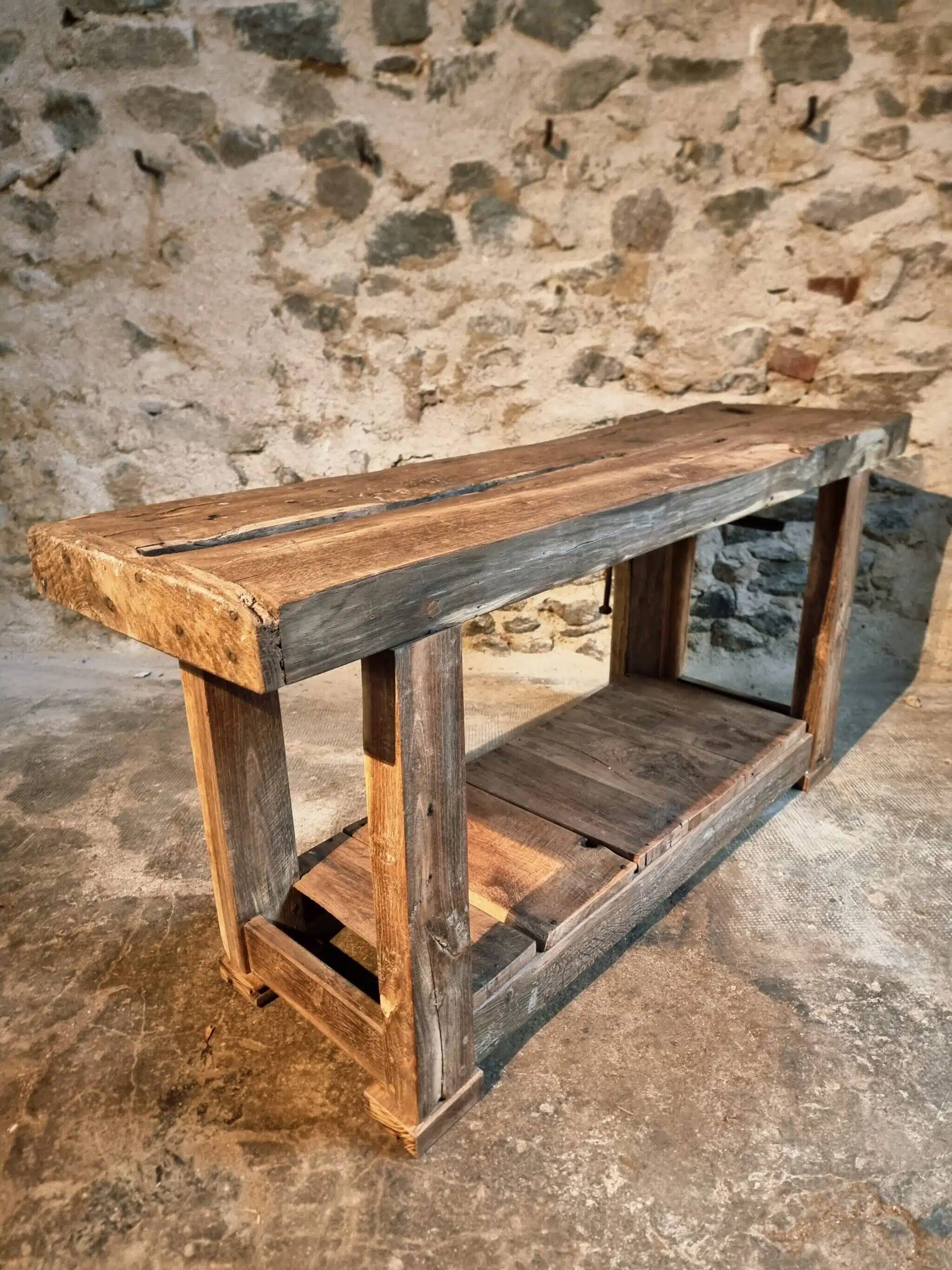 Antique oak workbench, circa 1900