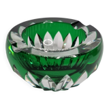 Vide poche, cendrier en cristal taillé vert Baccarat – France, XXe siècle