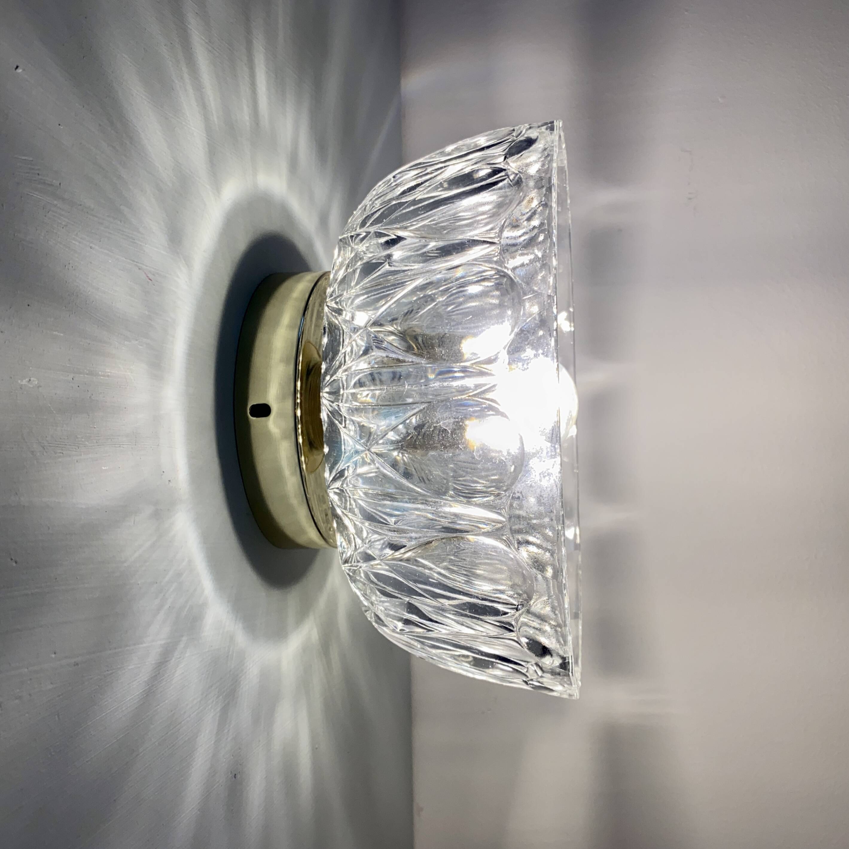 Vintage molded glass lampshade - tableware collection -