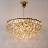 Bakalowits Chandelier, Brass and Crystal Glass, Austria, 1960s