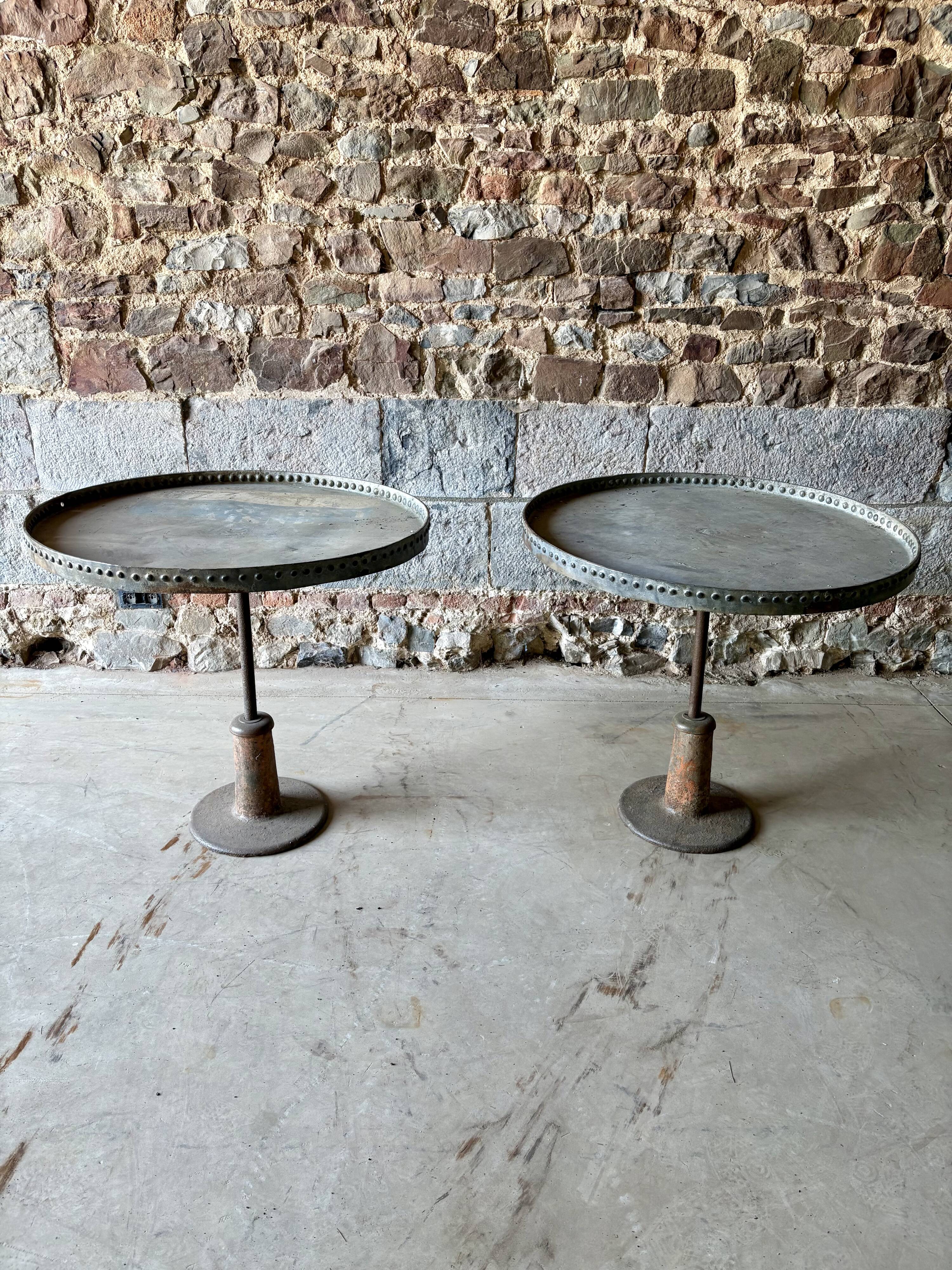 Pair of vintage industrial metal tables – workshop spirit